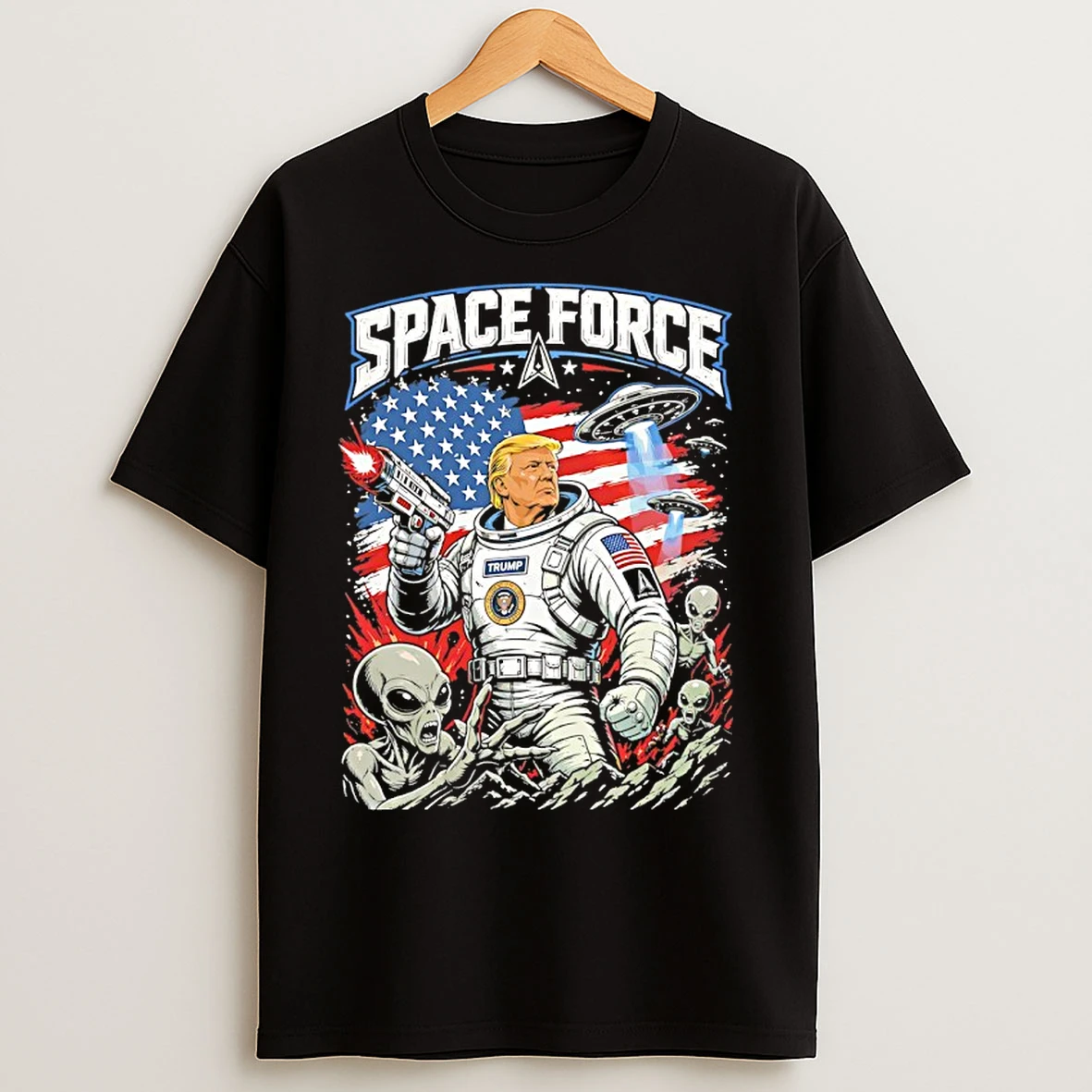 Classic Trump Space Force Alien Ufo Graphic T Shirts