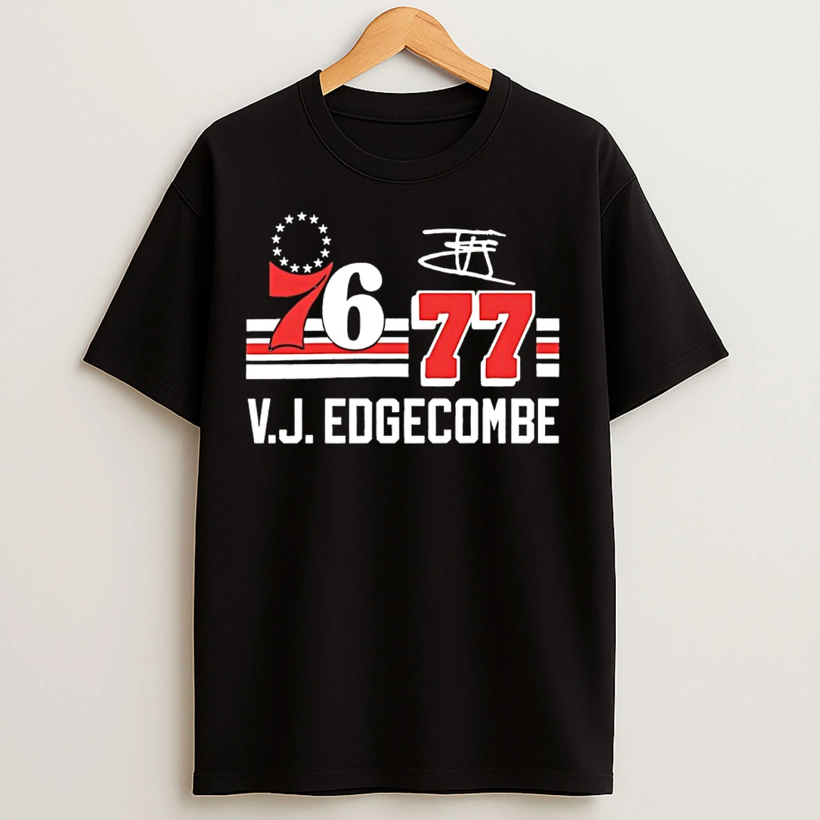 Classic Vj Edgecombe 77 Philadelphia 76ers Playoffs 2026 Signature T Shirts