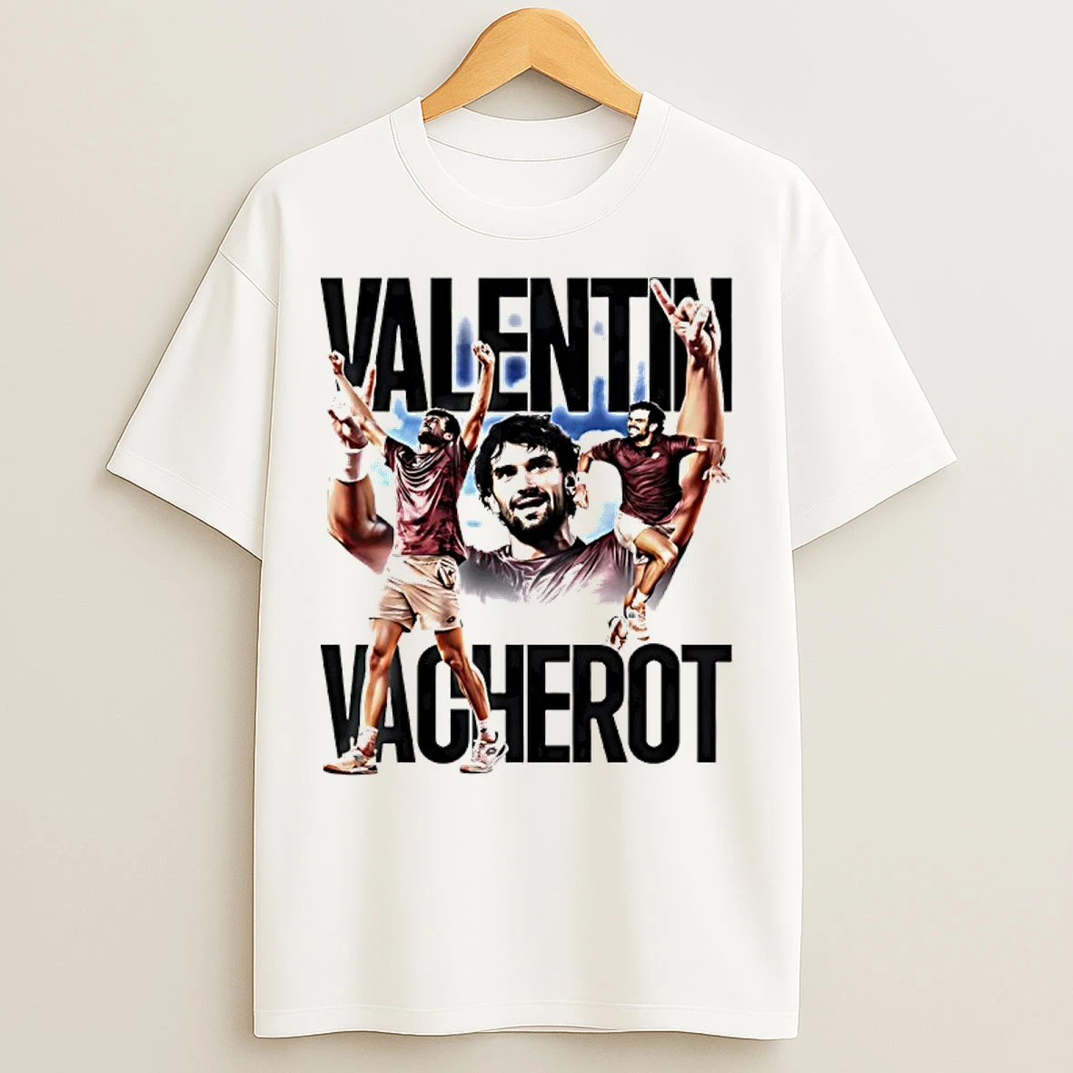 Classic Valentin Vacherot Monaco Tennis Player Collage Graphic T Shirts
