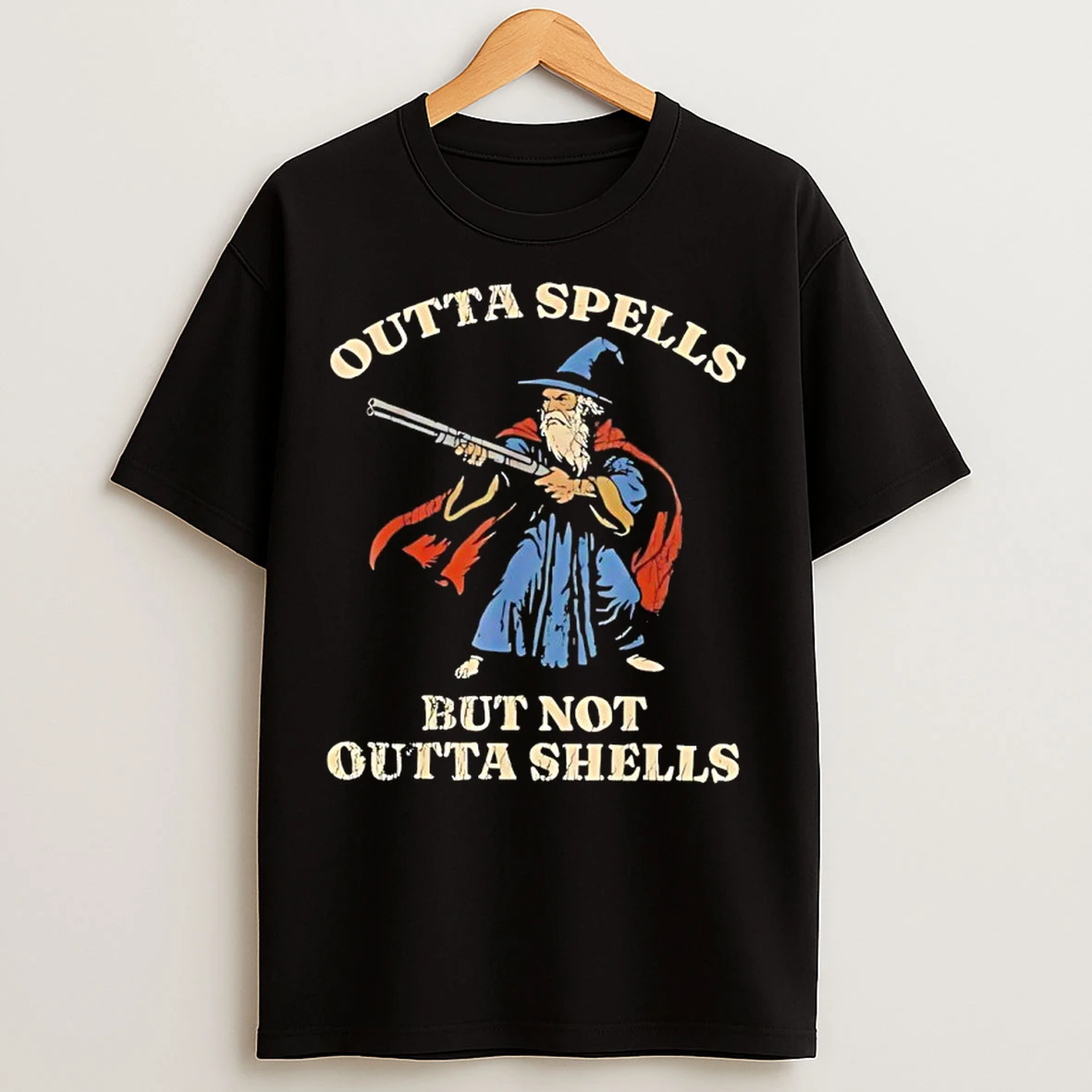 Classic Wizard Outta Spells But Not Outta Shells T Shirts