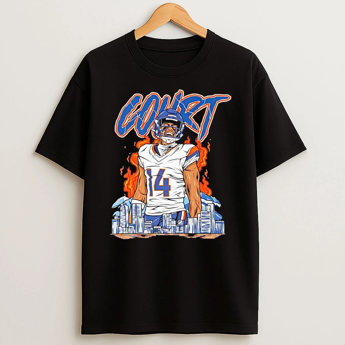 Courtland Sutton Fired City Skyline Denver Broncos Shirts