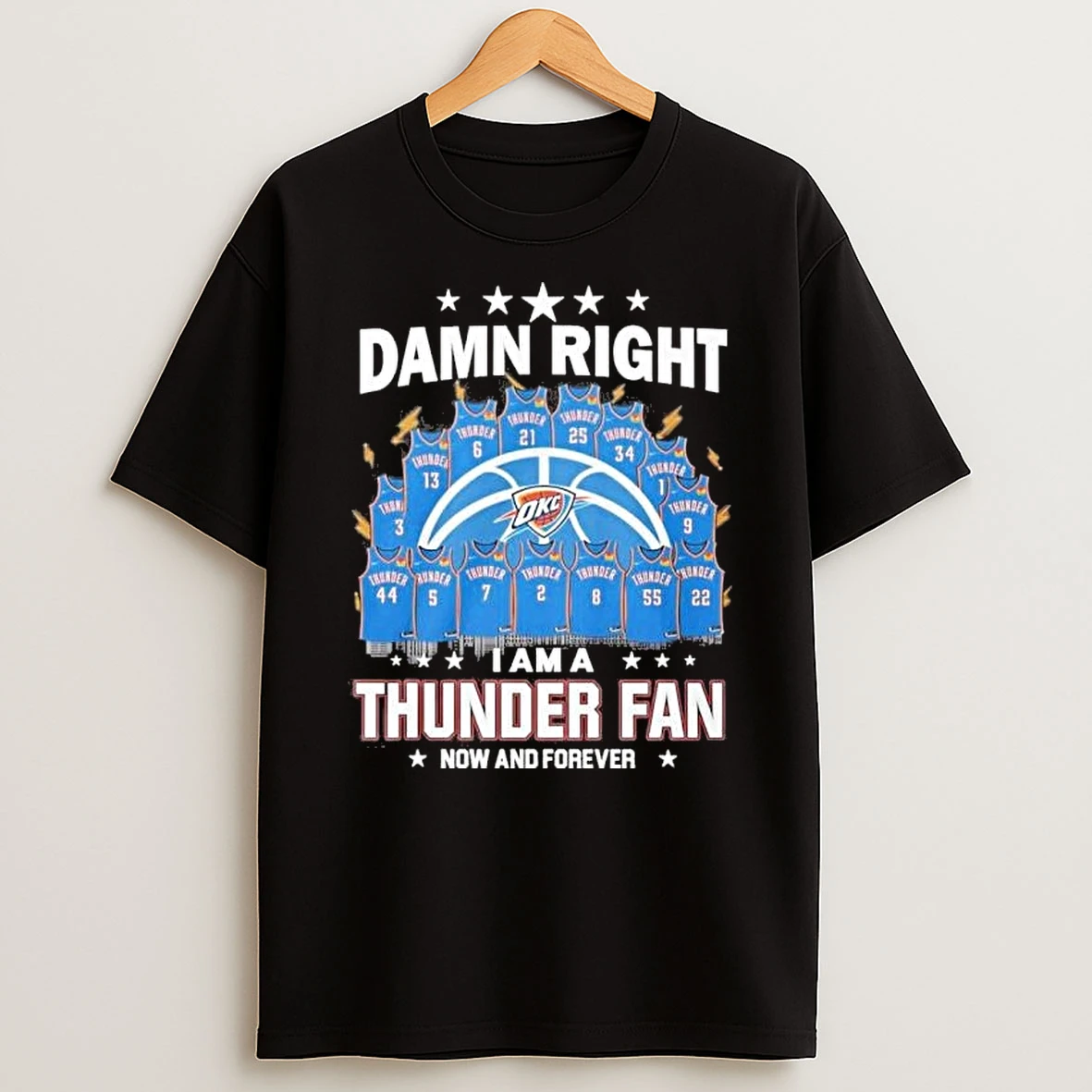Damn Right I Am A Okc Thunder Jersey Fan Now And Forever Shirts