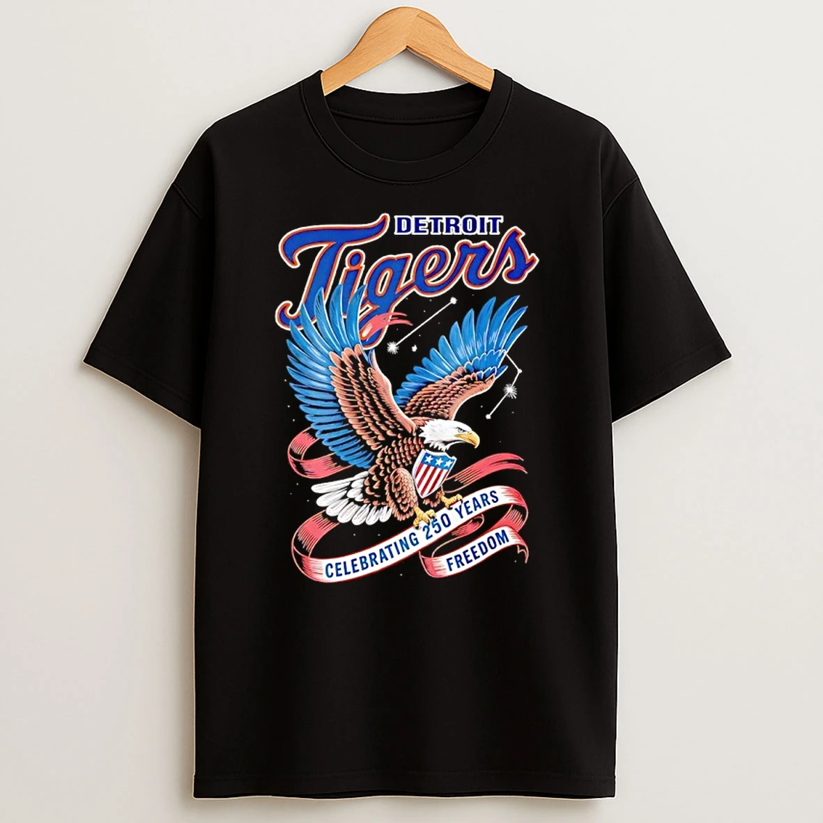 Detroit Tigers Celebrating 250 Years Of Freedom Shirts