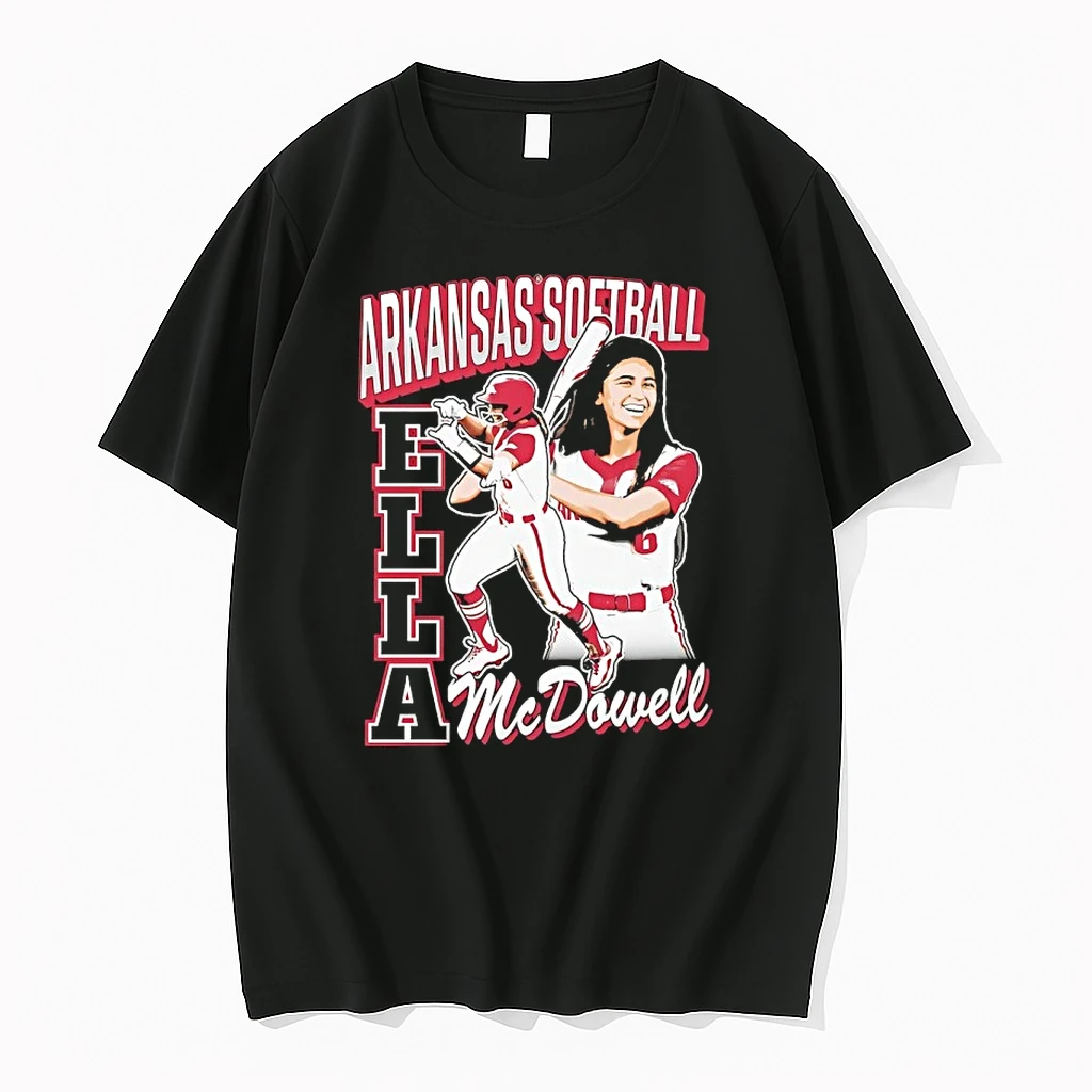 Ella Mcdowell Retro 90s Arkansas Razorbacks Softball Shirts