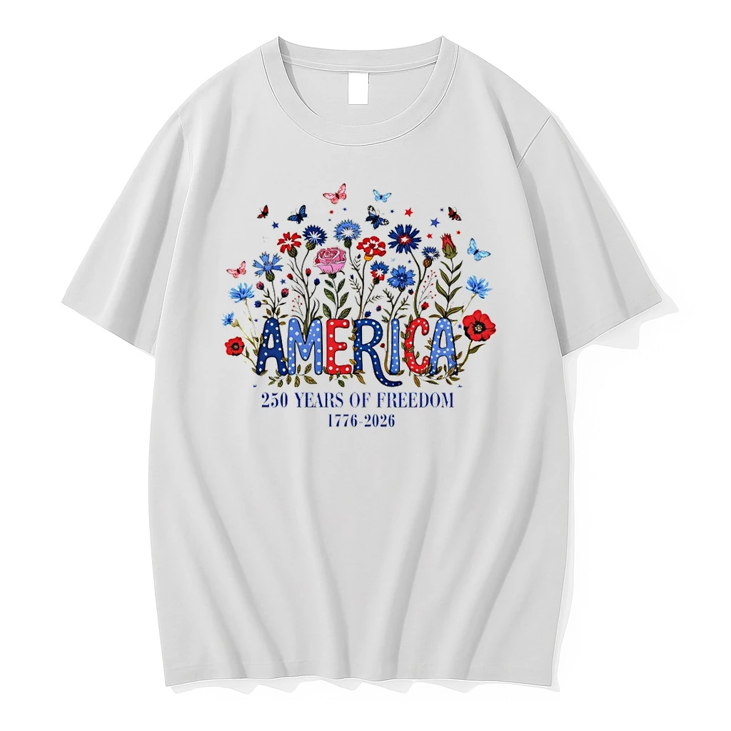 Floral 250th Anniversary Wildflower Independence Day Shirts
