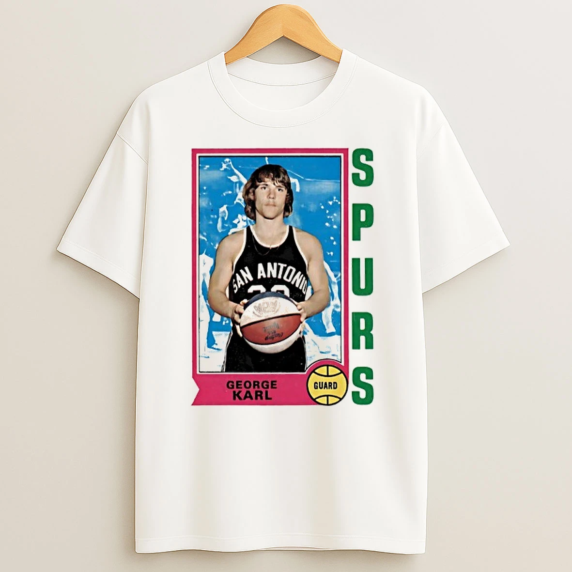 George Karl Guard Legendary History Card San Antonio Spurs Shirts