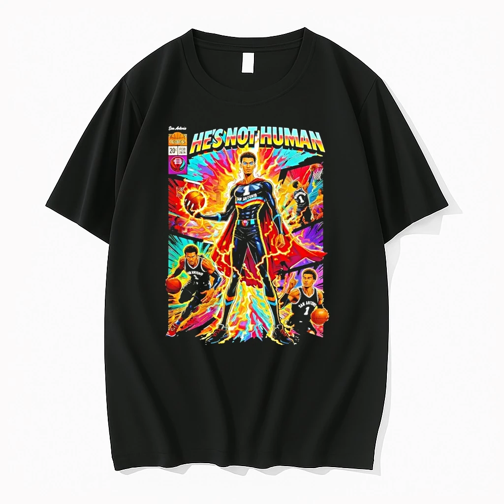 Hes Not Human Comic Victor Wembanyama San Antonio Spurs Basketball Nba 2026 Shirts