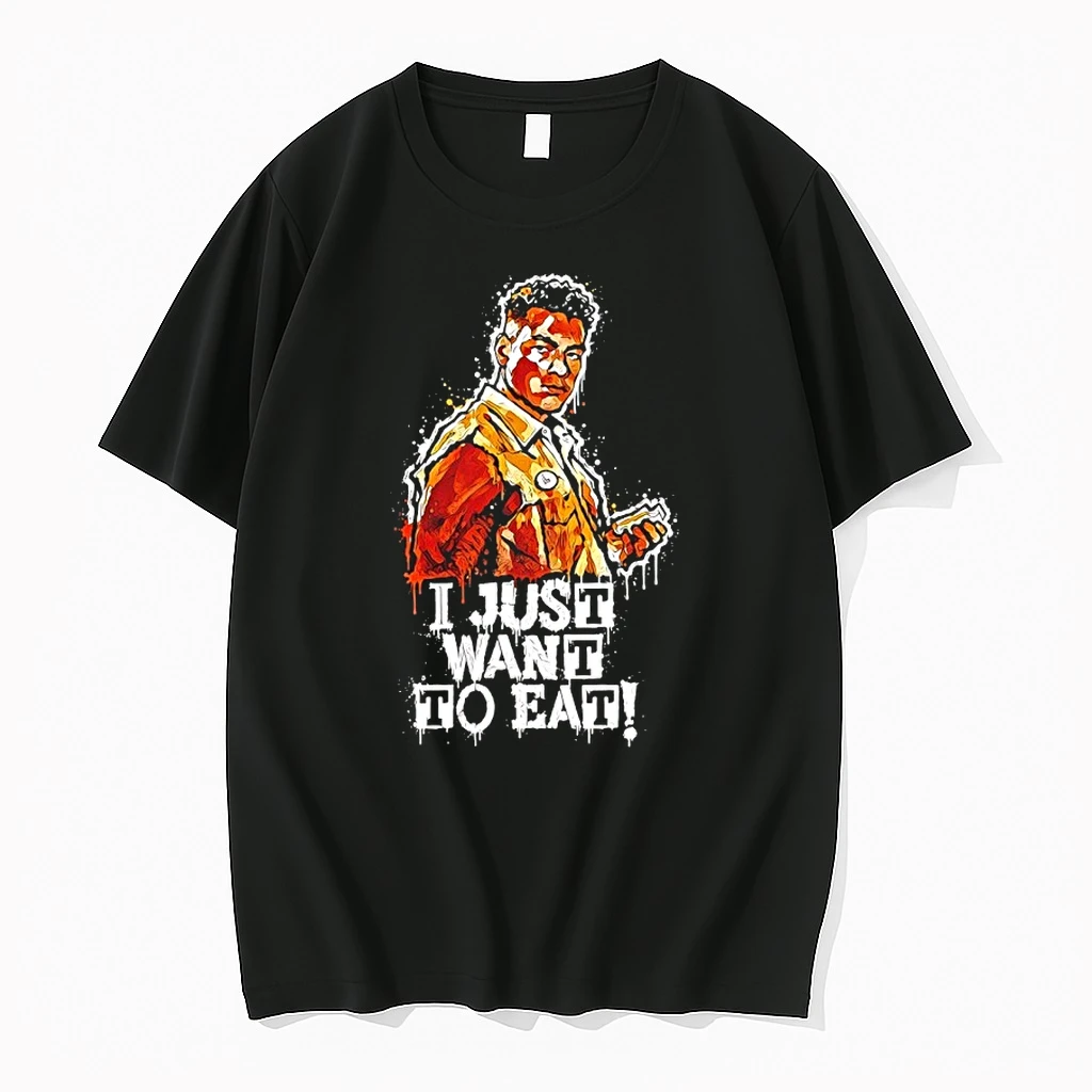 I Just Want To Eat Typography Character Shirts