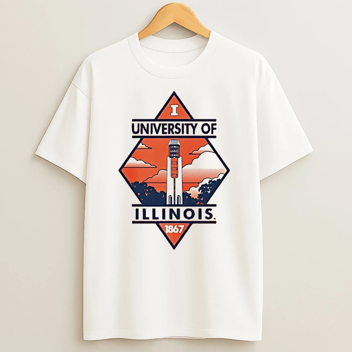 Illinois Fighting Illini Mcfarland Memorial Bell Tower 1867 Shirts