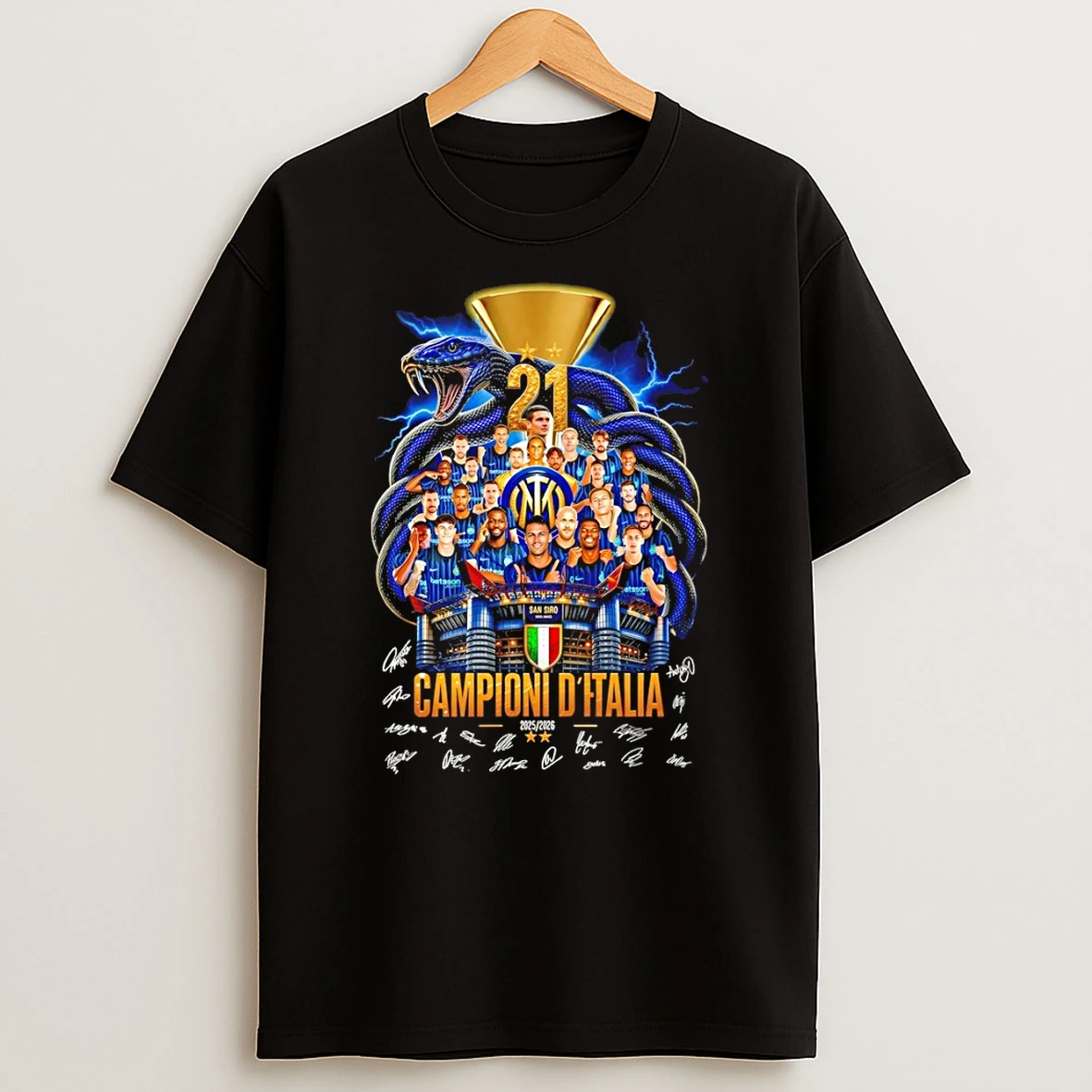 Inter Milan Fc Campioni Ditalia San Siro 2025 26 Signatures Shirts