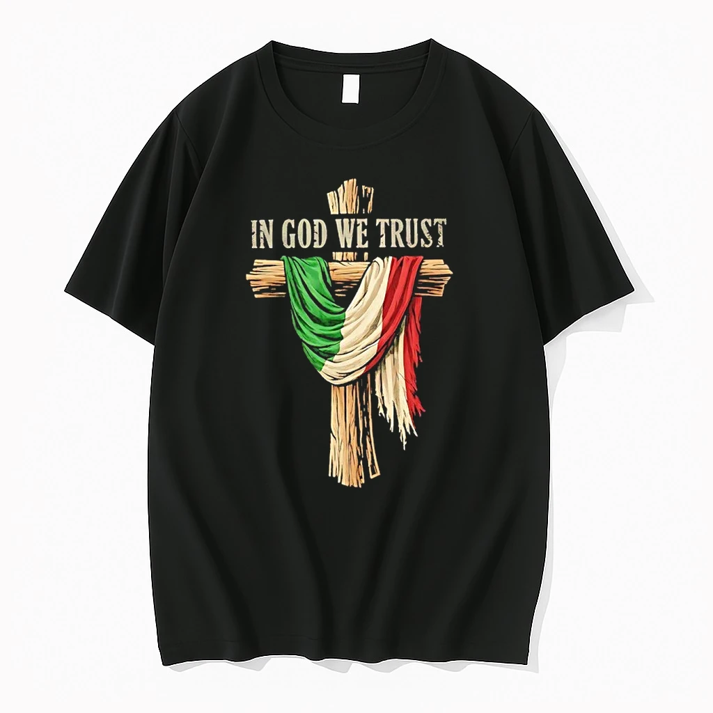 Italian Cross In God We Trust Shirts
