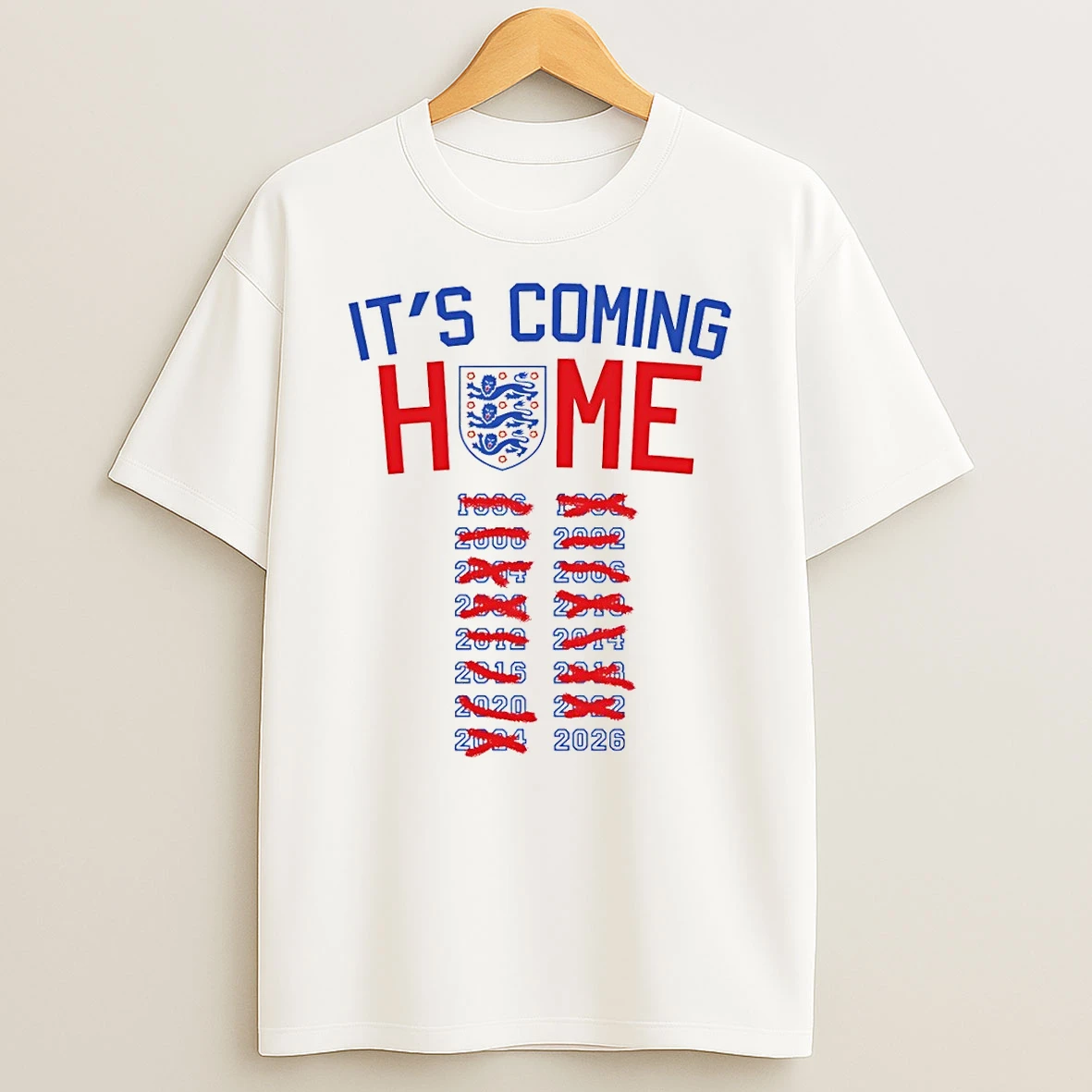 Its Coming Home Three Lions England World Cup 1996 2026 Shirts