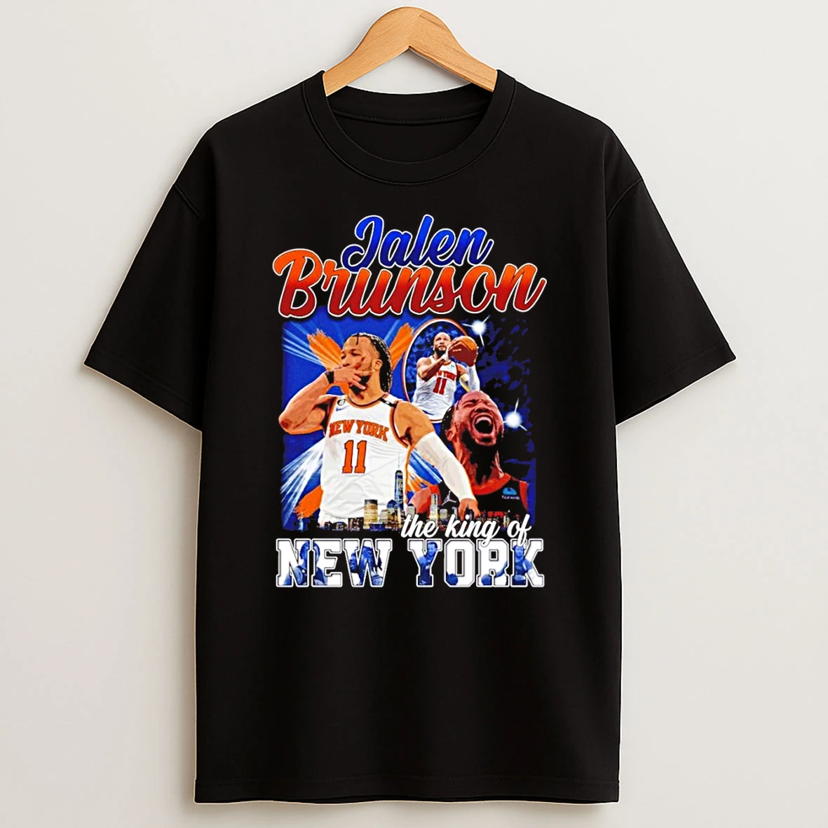 Jalen Brunson The King Of New York New York Knicks Basketball Vintage Graphic Shirts