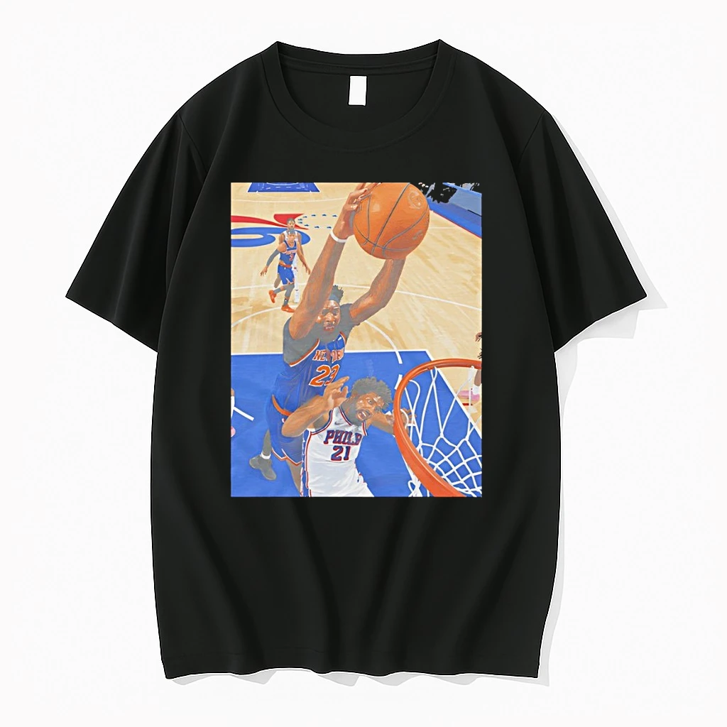 Mitchell Robinson Dunk Joel Embiid New York Knicks Philadelphia 76ers Playoffs 2026 Shirts