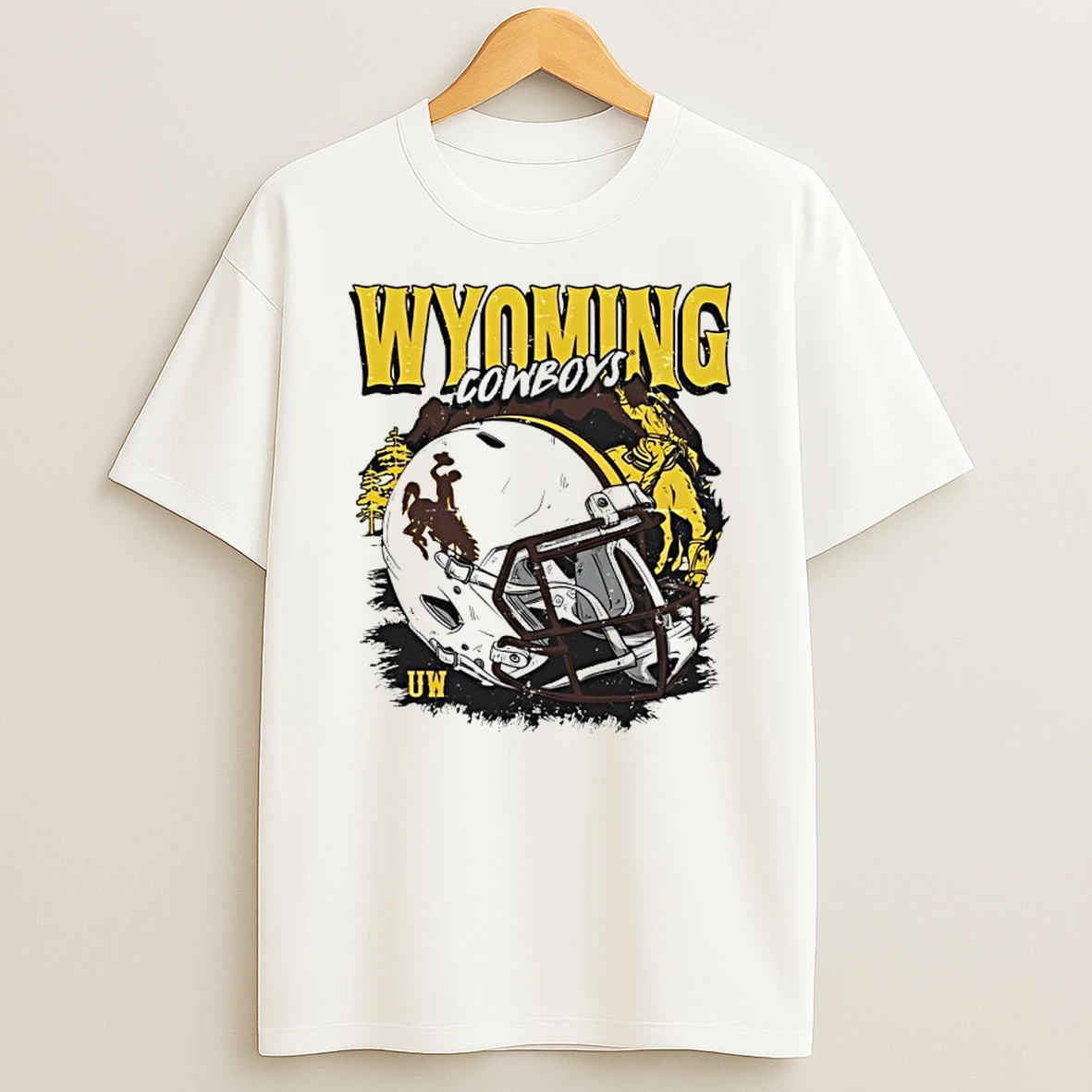 Ncaa Football Wyoming Cowboys Vintage Helmet Shirts
