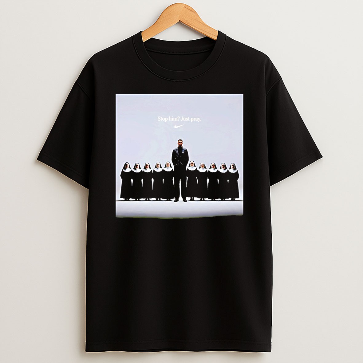 Official Wemby Victor Wembanyama Nun Stop Him Just Pray Nike Logo Shirts