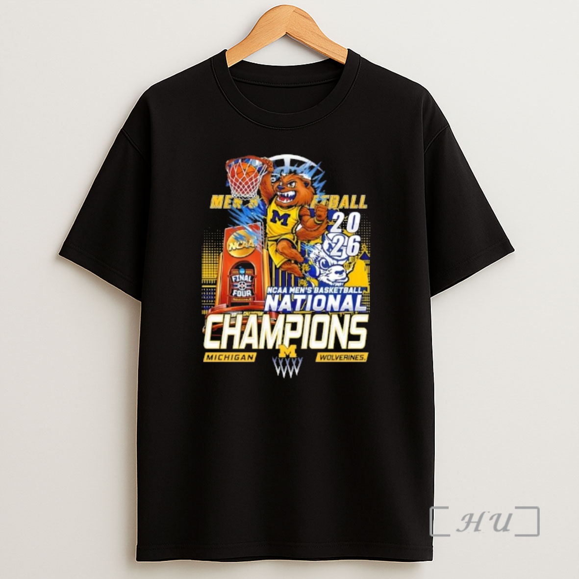 Officials 2026 Ncaa Mens Basketball National Champions Michigan Wolverines Mascot Shirt Sweatshirt Tee
