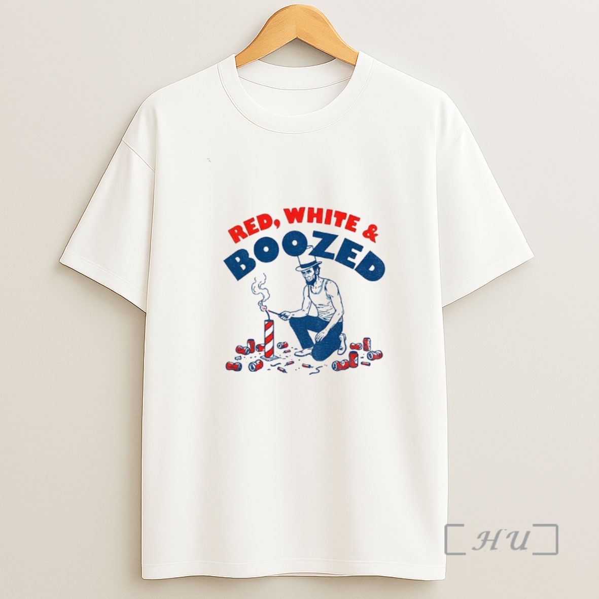 Officials Abraham Lincoln Red White Boozed Firework Shirt Sweatshirt Tee