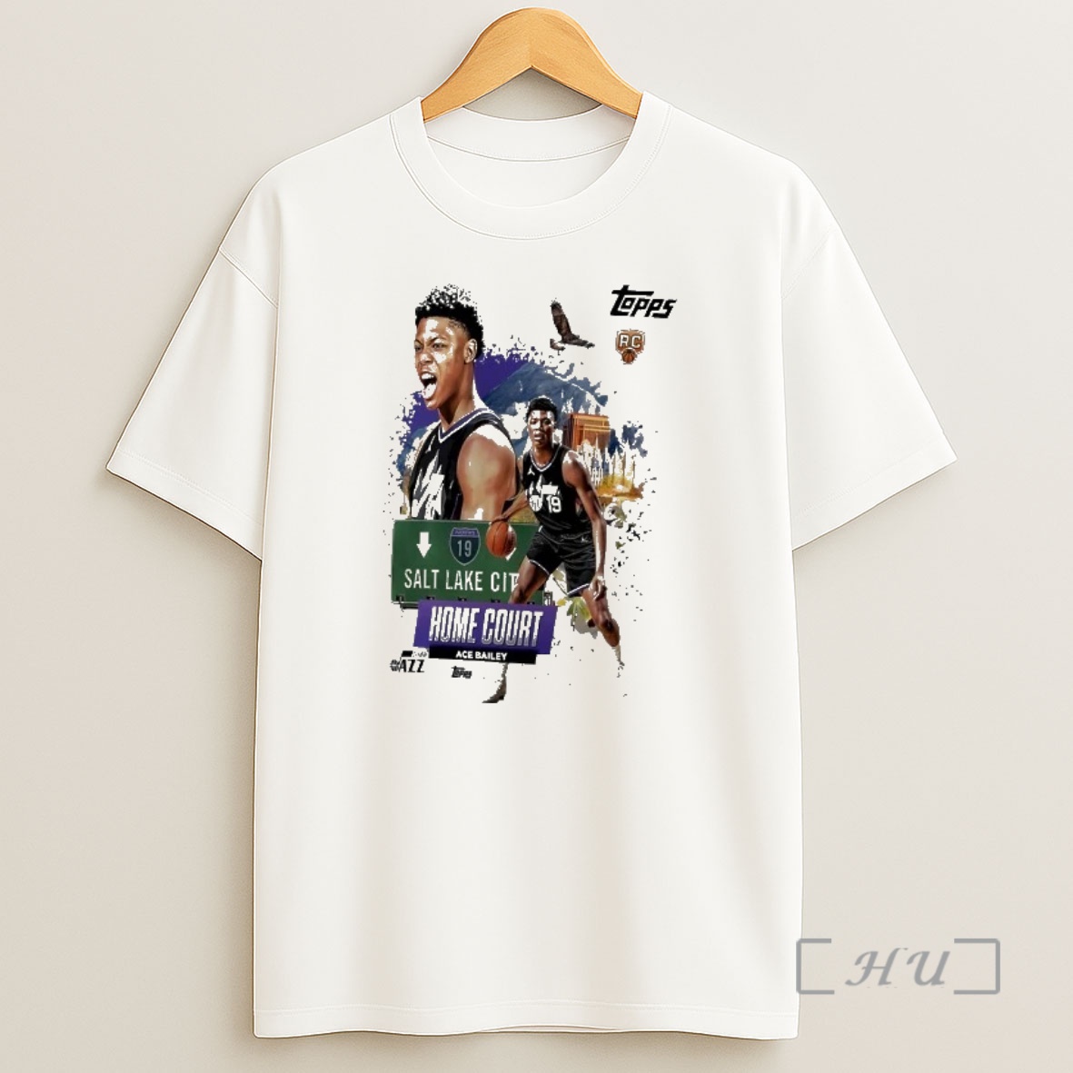 Officials Ace Bailey Utah Jazz Topps Home Court Graphic Shirt Sweatshirt Tee