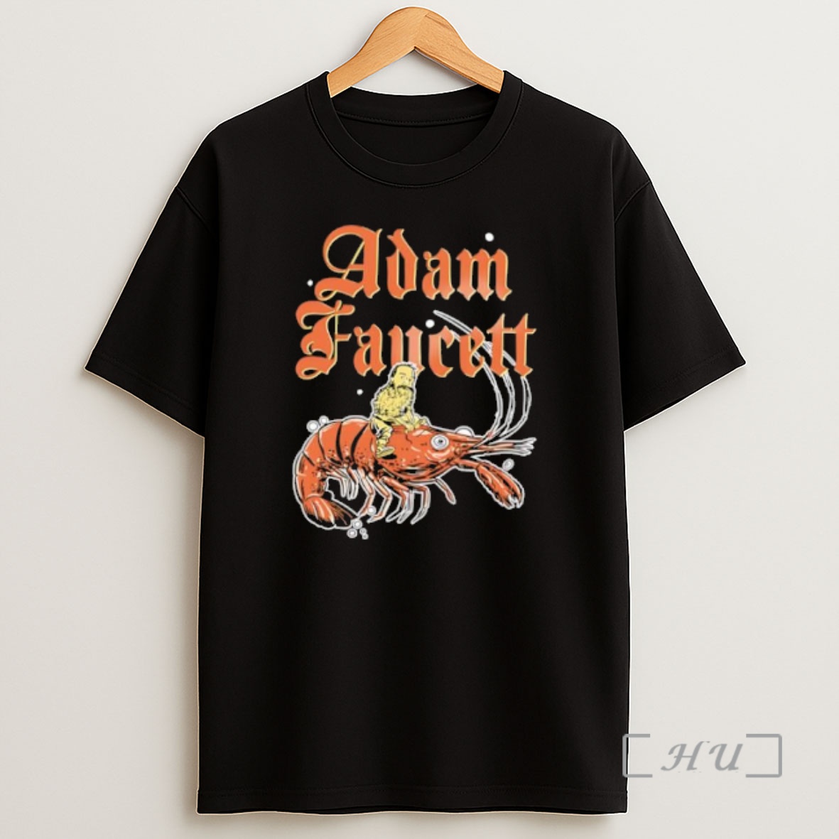 Officials Adam Faucett Man With Beard Riding Giant Shrimp Shirt Sweatshirt Tee