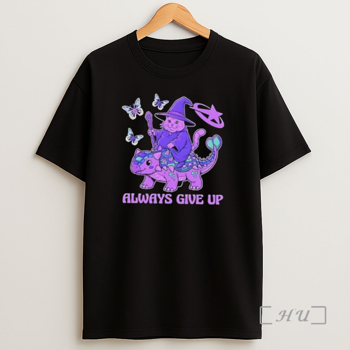 Officials Always Give Up Wizard Cat Riding Dinosaur Shirt Sweatshirt Tee
