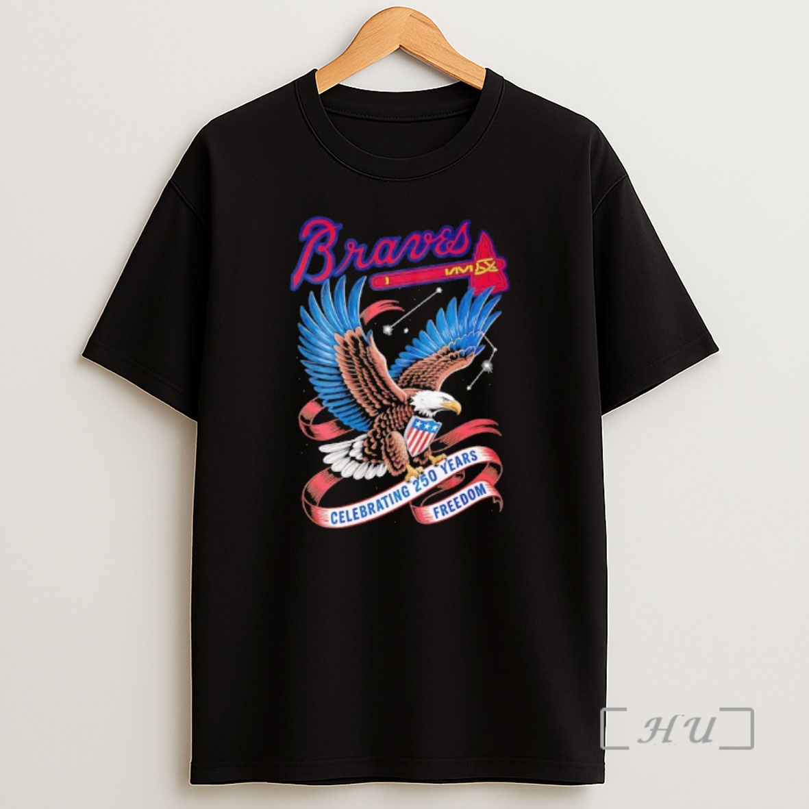 Officials Atlanta Braves Eagles Celebrating 250 Years Of Freedom Shirt Sweatshirt Tee