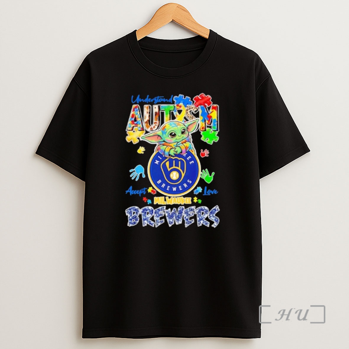 Officials Baby Yoda Understand Autism Accept Love Milwaukee Brewers Shirt Sweatshirt Tee