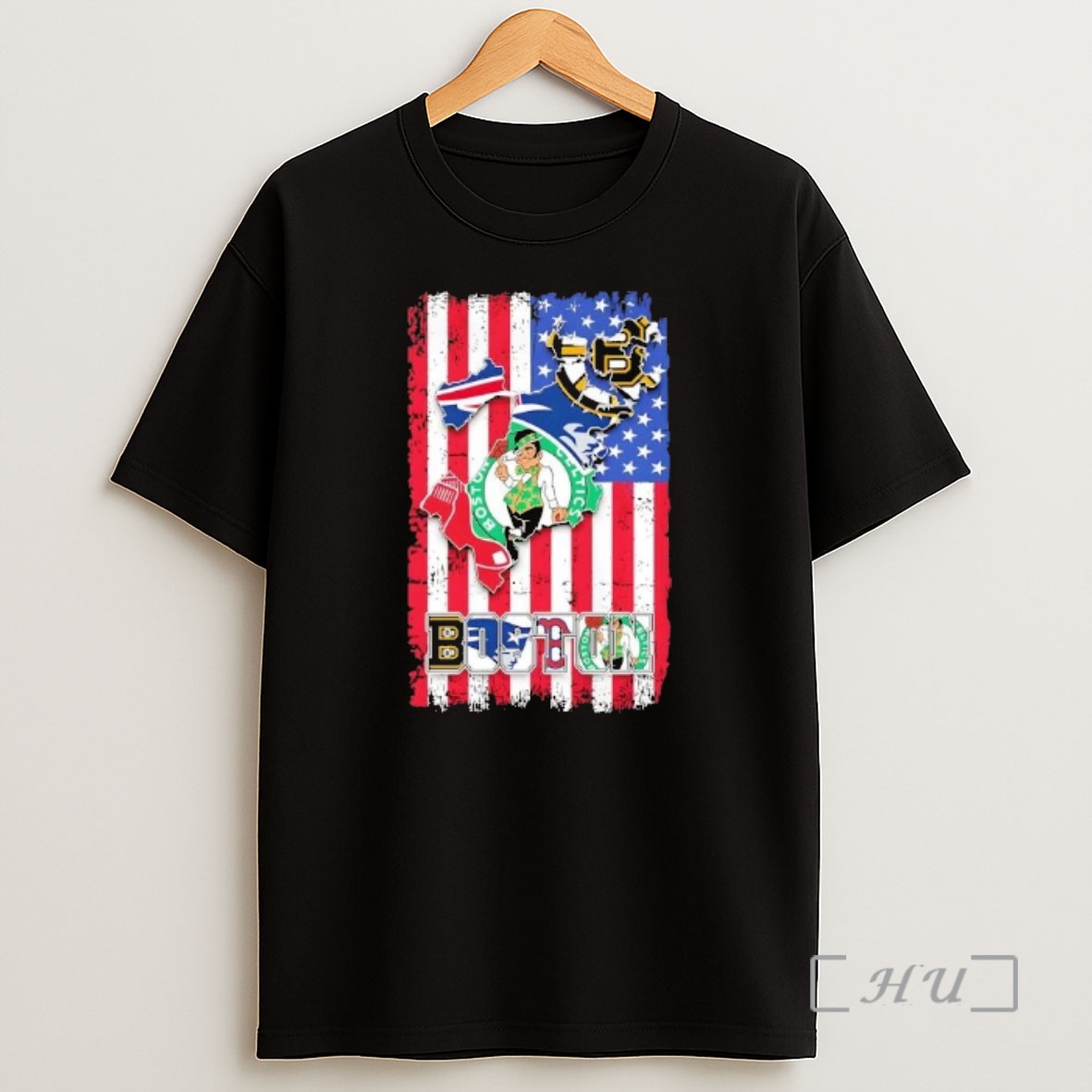 Officials Boston Sports Heritage Bruins New England Patriots Red Sox Celtics Us Flag Shirt Sweatshirt Tee
