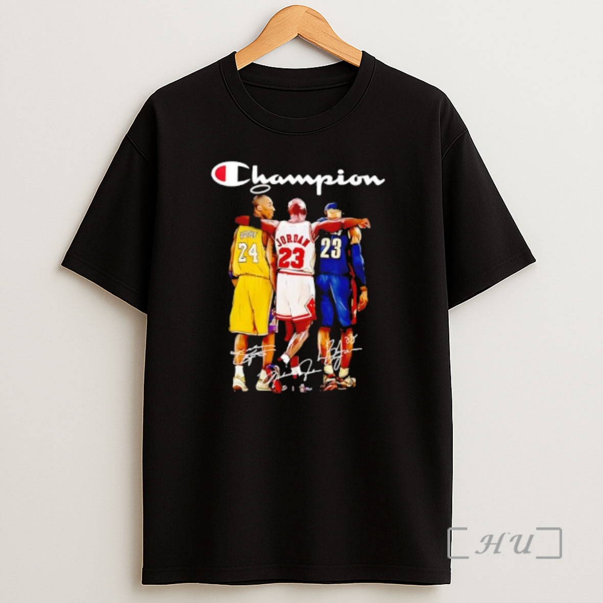 Officials Champion Bryant 24 Jordan 23 James 23 Basketball Signatures Shirt Sweatshirt Tee