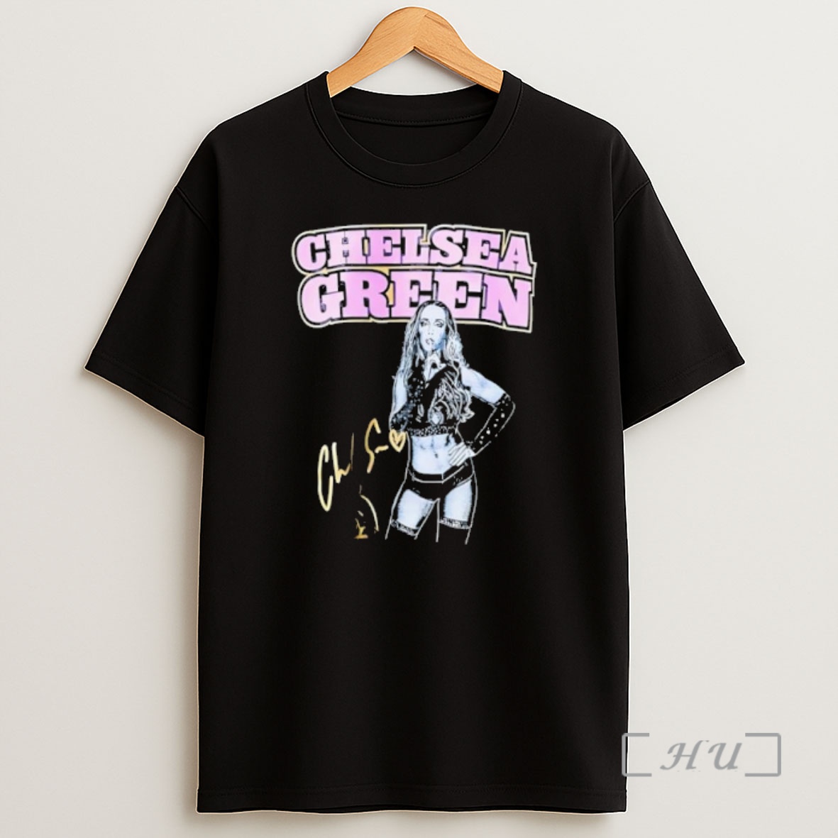 Officials Chelsea Green Wwe Pink Text Portrait Signature Owl Logo Shirt Sweatshirt Tee