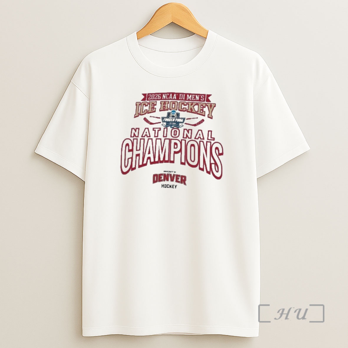 Officials Denver Pioneers 2026 Ncaa Di Mens Ice Hockey Frozen Four National Champions White Shirt Sweatshirt Tee