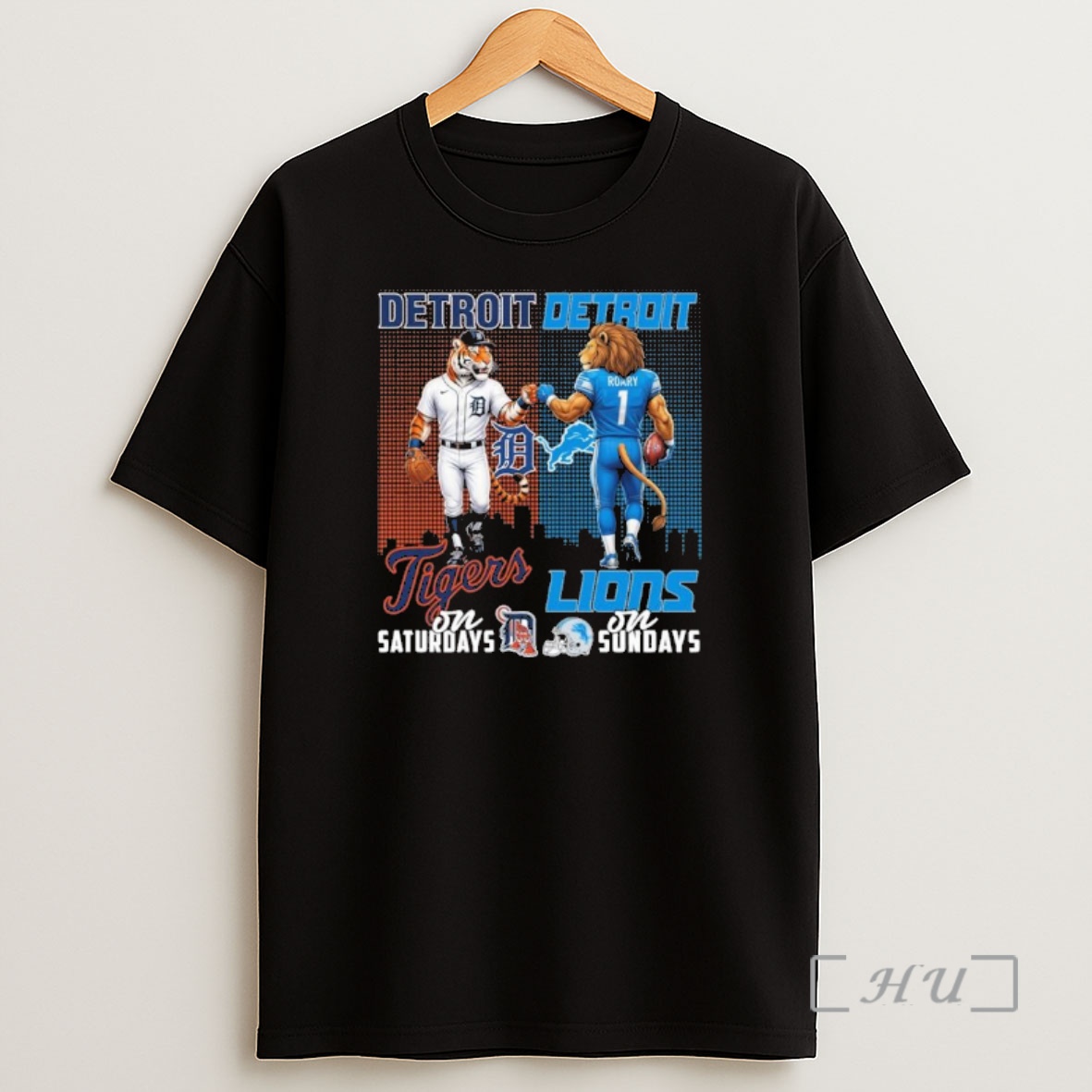 Officials Detroit Tigers Mascot Fist Bump Detroit Lions Game Day 2026 Shirt Sweatshirt Tee