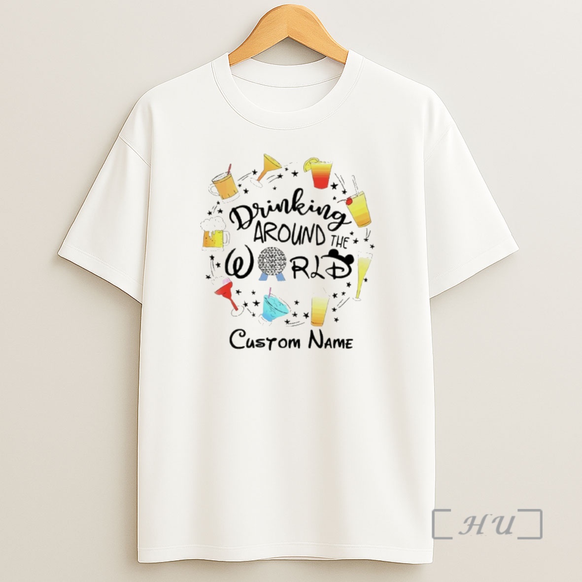 Officials Drinking Around The World Disney Family 2026 Custom Name Shirt Sweatshirt Tee