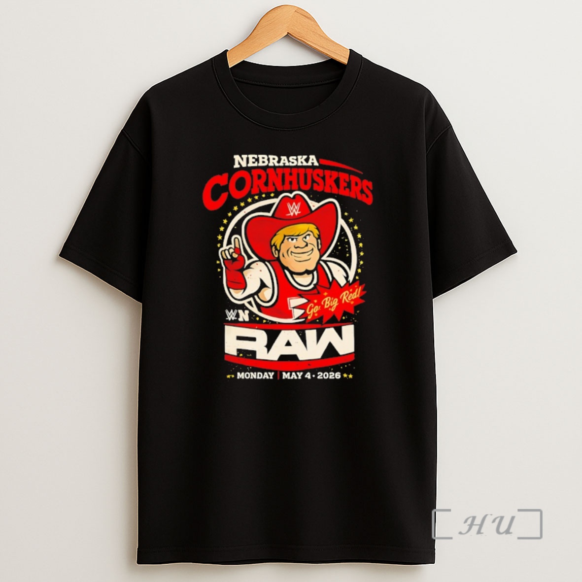 Officials Herbie Husker Nebraska Cornhuskers Raw Wwe Go Big Red Shirt Sweatshirt Tee