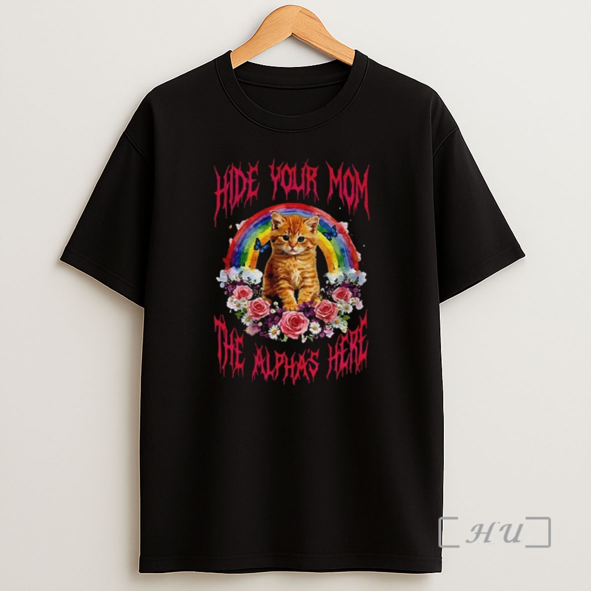 Officials Hide Your Mom The Alpha Is Here Funny Cat Meme Shirt Sweatshirt Tee