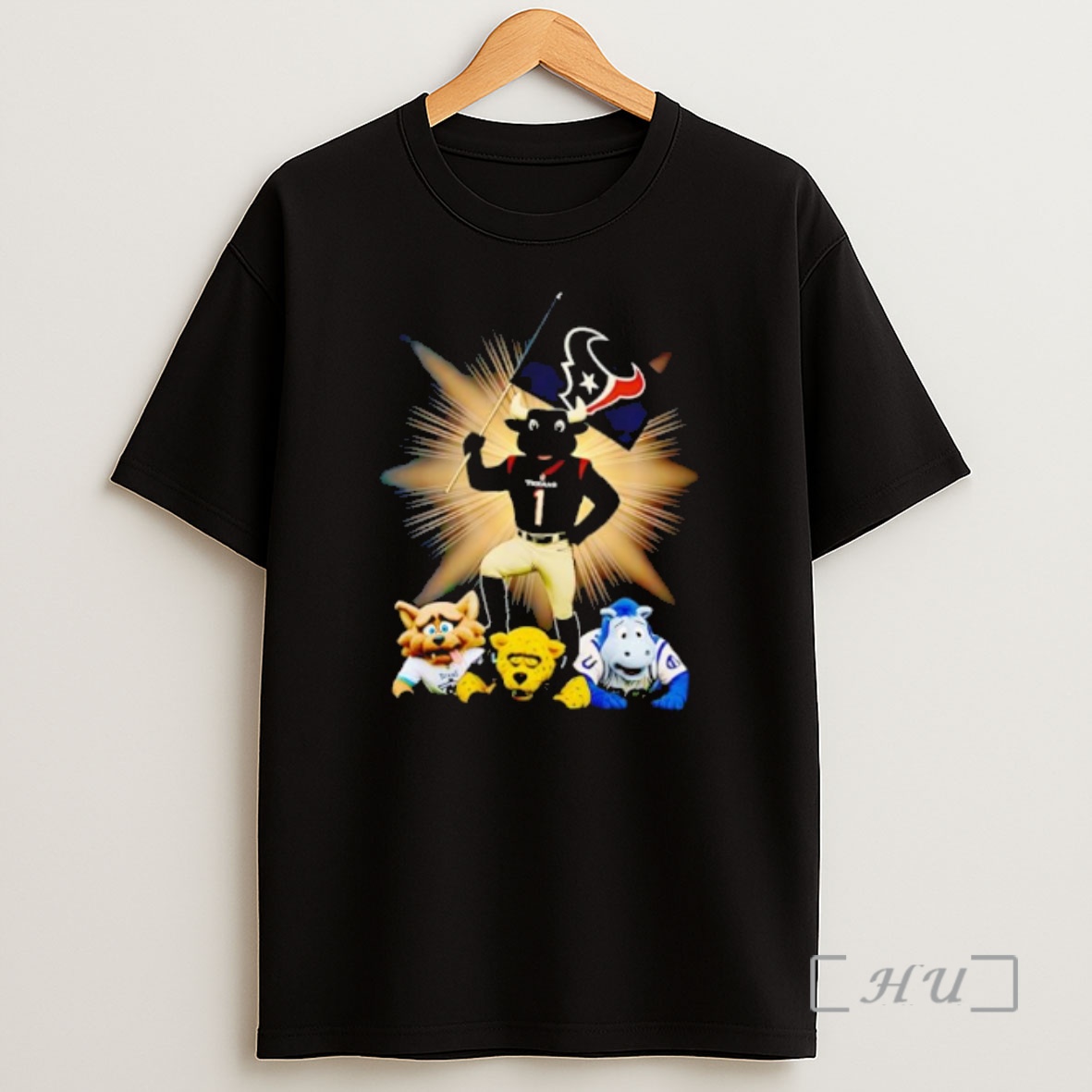 Officials Houston Texans Mascot Standing Over Titans Jaguars Colts Shirt Sweatshirt Tee