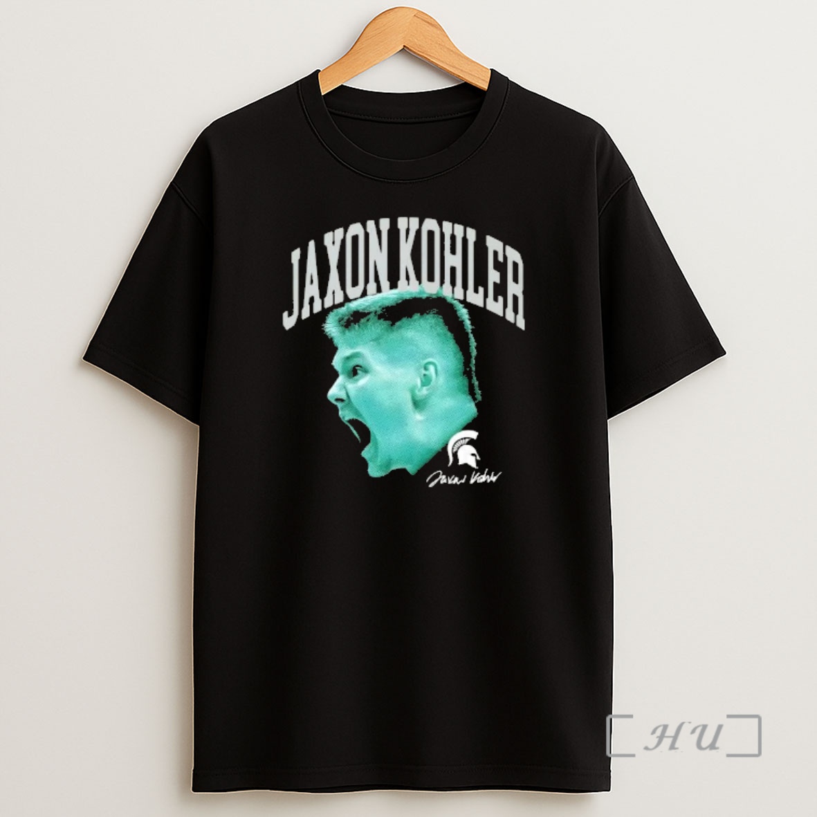 Officials Jaxon Kohler Michigan State Spartans Big Head Forest Green Shirt Sweatshirt Tee