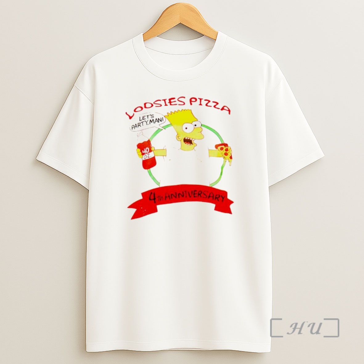 Officials Loosies Pizza Bart Simpson 4th Anniversary Shirt Sweatshirt Tee