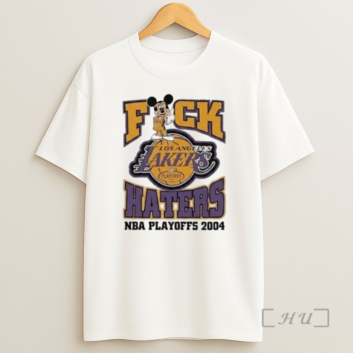 Officials Los Angeles Lakers Mickey Mouse Fck Haters Nba Playoffs 2004 Shirt Sweatshirt Tee