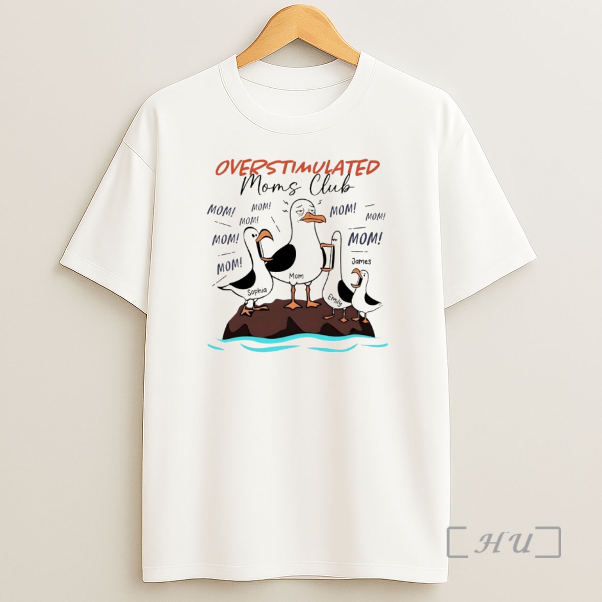 Officials Overstimulated Moms Club Seagull Mom Mom Mom Personalized Shirt Sweatshirt Tee
