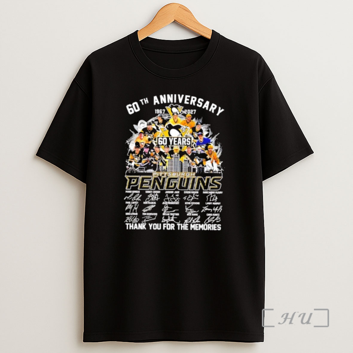 Officials Pittsburgh Penguins 60th Anniversary Legendary Thank You For The Memories Signatures Shirt Sweatshirt Tee