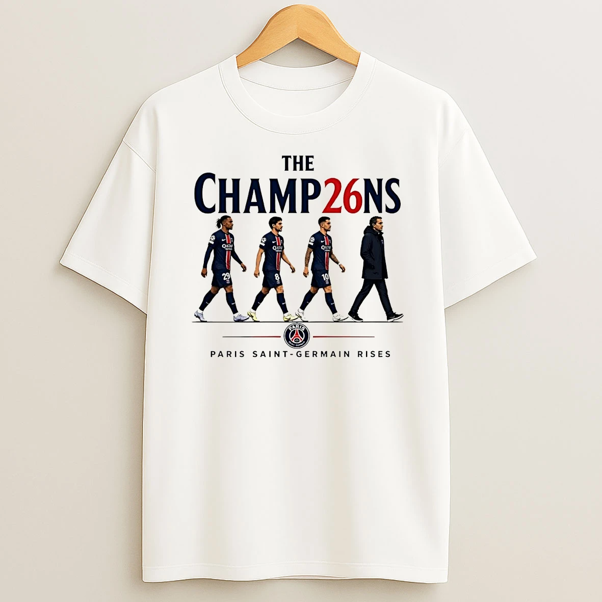 Paris Saint Germain Fc Rises The Champ26ns Abbey Road Shirts