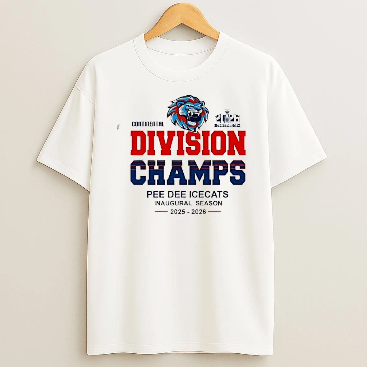 Pee Dee Icecats Continental Division Champs Inaugural Season 2025 2026 Shirts