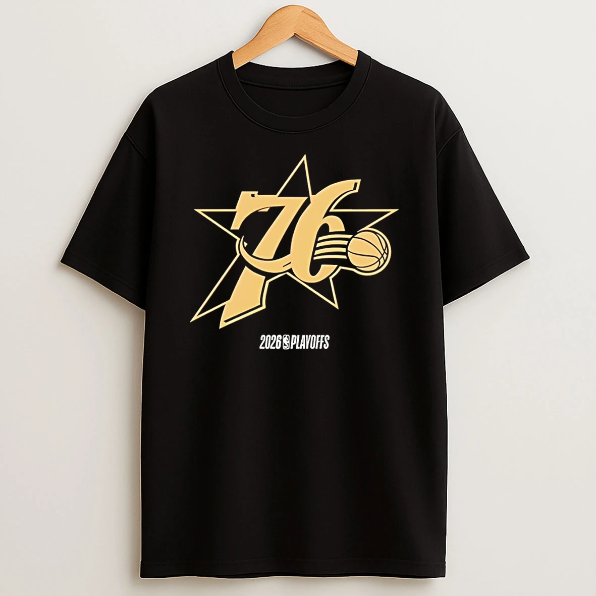 Philadelphia 76ers Gold Nba Basketball 2026 Playoffs Shirts