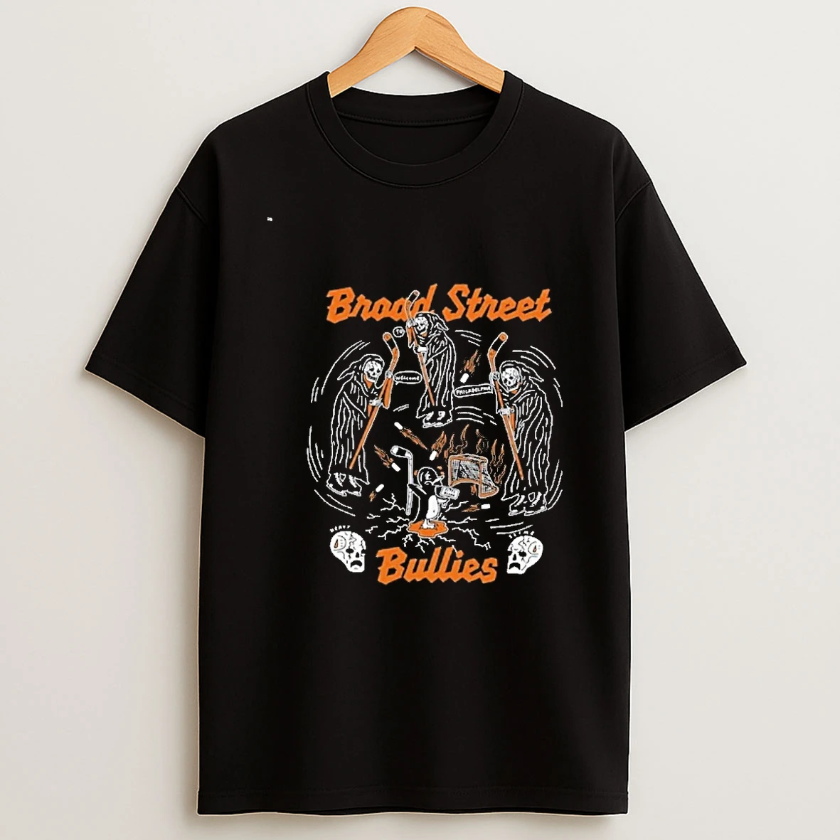 Philadelphia Flyers Broad Street Bullies Skull 00 Shirts