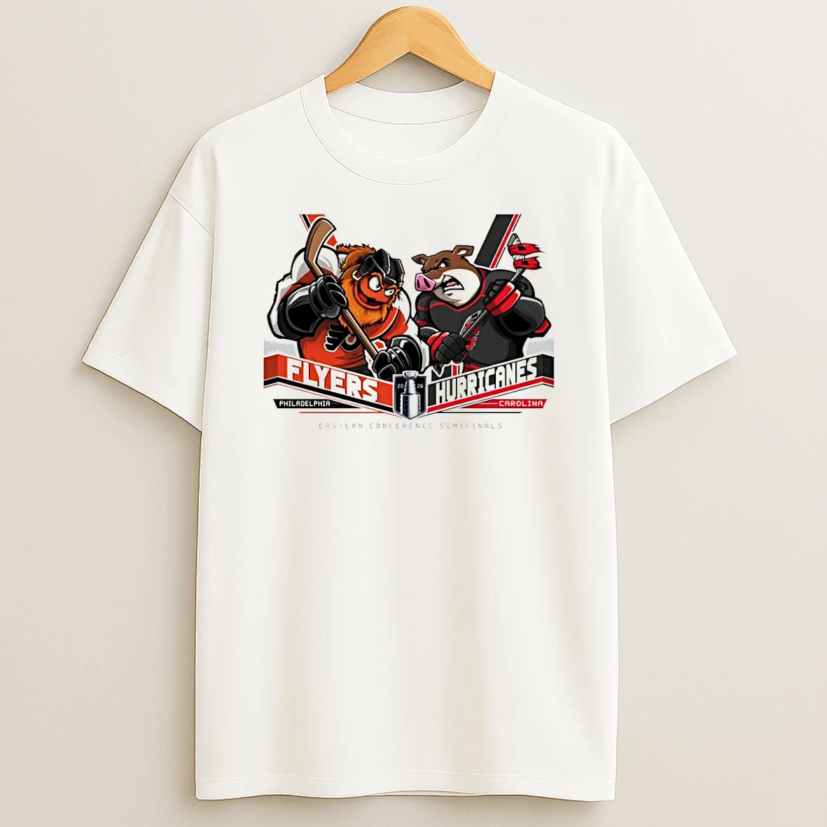 Philadelphia Flyers Vs Carolina Hurricanes Hockey Mascot Eastern Conference Semifinals Shirts