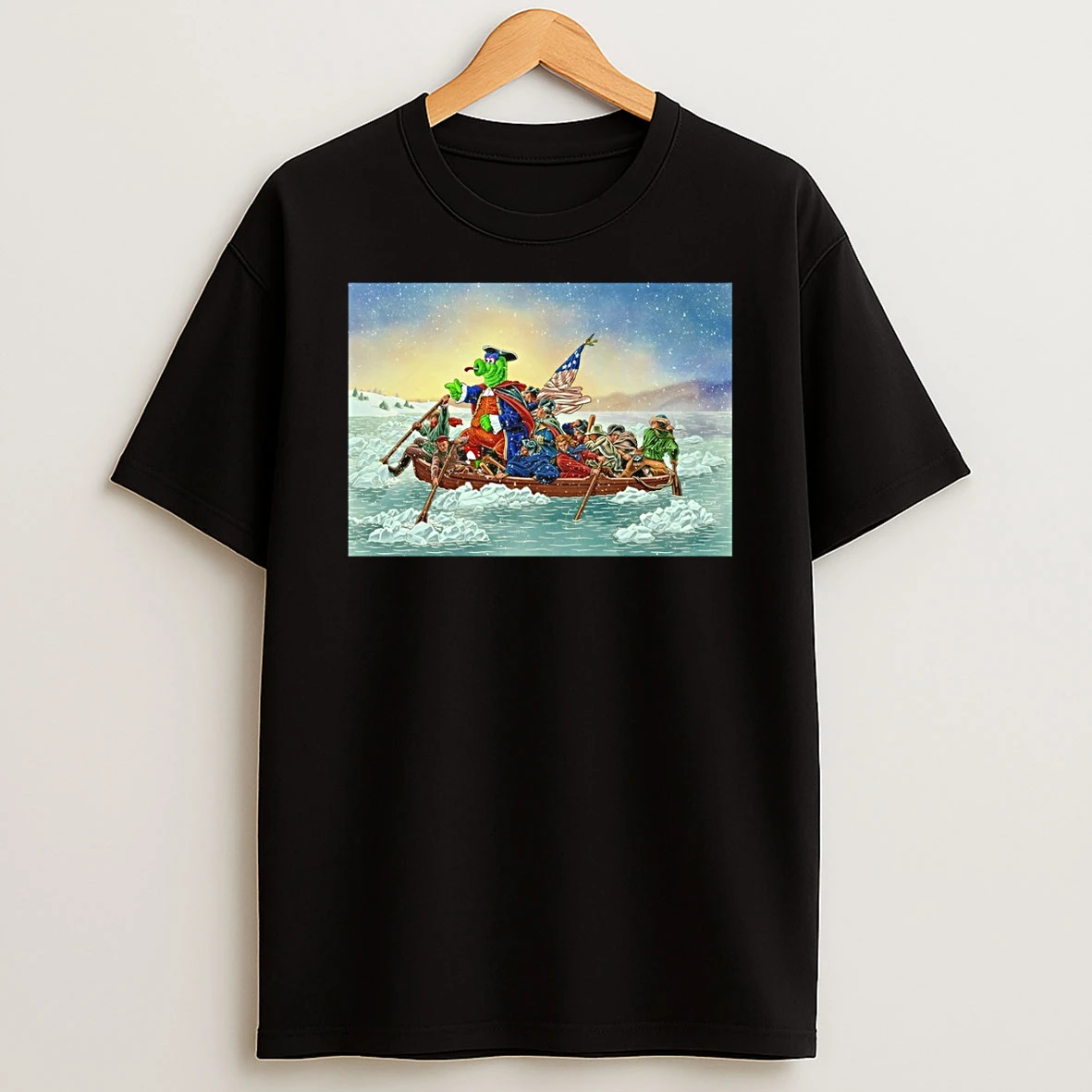 Phillie Phanatic Philadelphia Phillies Washington Crossing The Delaware Parody Shirts