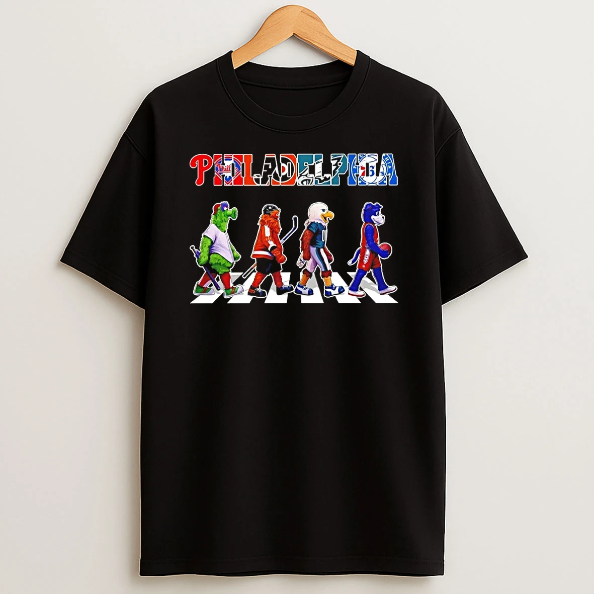 Philly Sports Mascot Walk Abbey Road Shirts