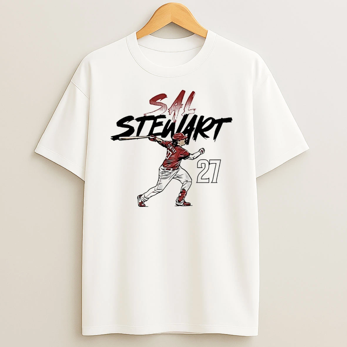 Sal Stewart 27 Cincinnati Reds Slugger Swing Shirts