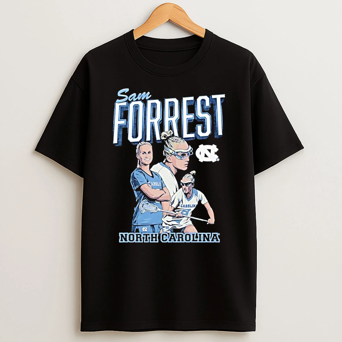Sam Forrest Illustrated Unc Womens Lacrosse Shirts
